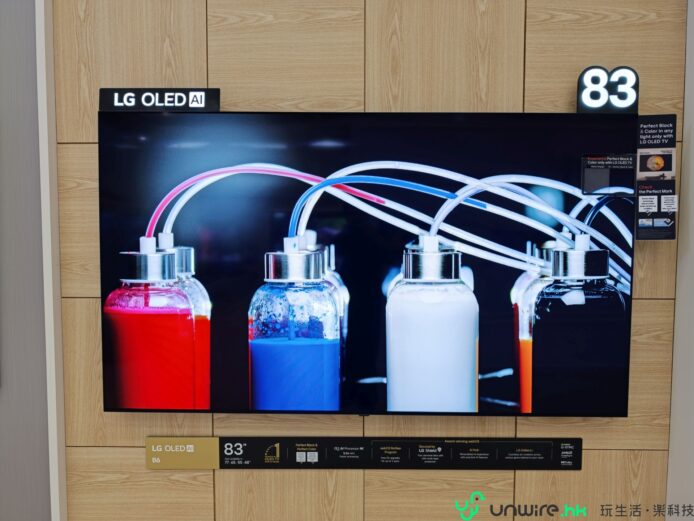 LG OLED 技術展示,WOLED 核心材料示意圖.