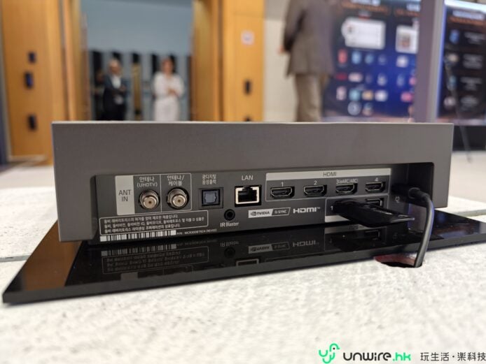 LG電視背面多種連接埠特寫.