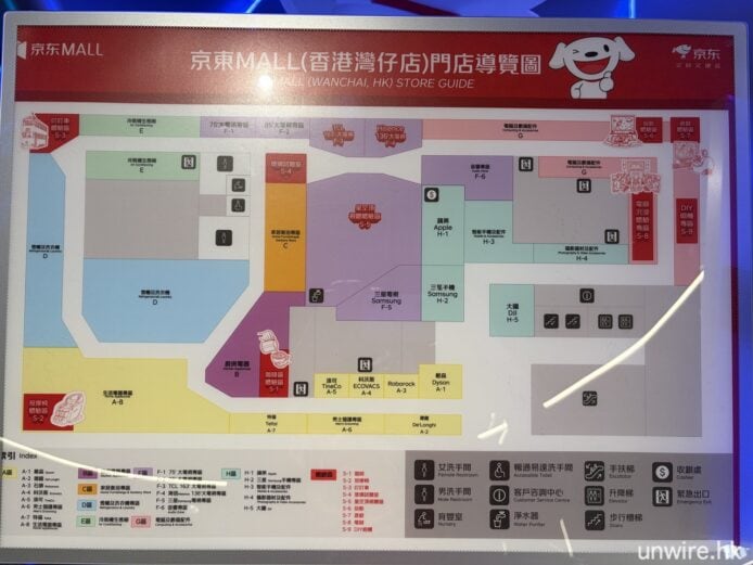 灣仔京東店平面圖展示店內布局.
