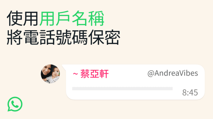 WhatsApp聊天界面顯示用戶密碼保護.