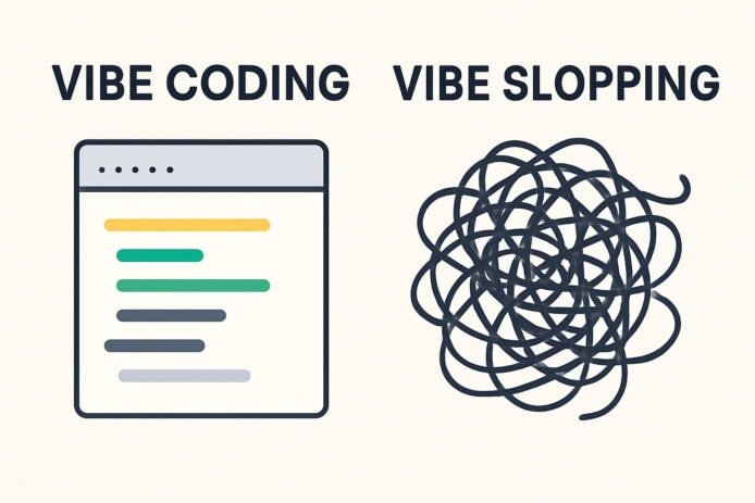 Vibe Coding 與 Slopping 的對比圖.