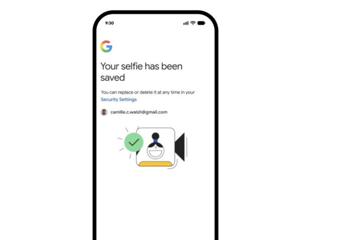 Google 自拍影片已成功保存.