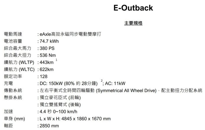 Subaru E-Outback 純電旗艦SUV香港登陸.