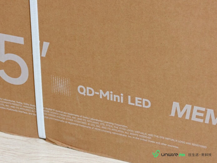 小米電視 S Mini LED 65 產品包裝特寫.