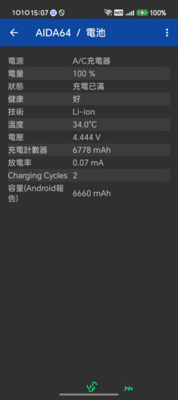 手機電池充滿電，容量6660mAh.