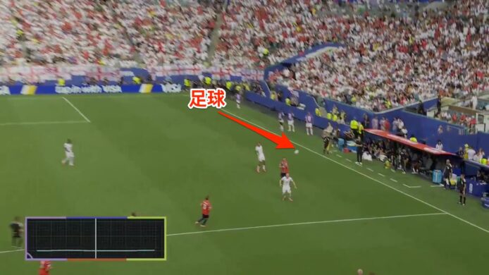 足球比賽中球員爭奪球權.