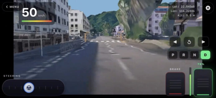 逼真街道駕駛遊戲畫面.