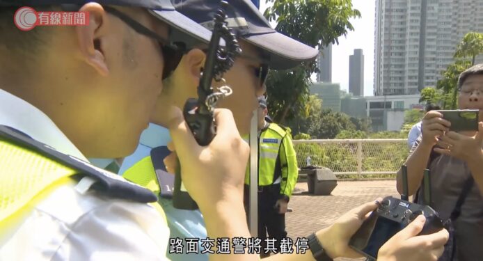 無人機監控違規駕駛情況.