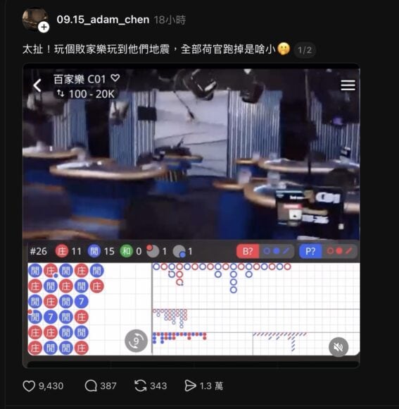 哥倫比亞地震時賭場荷官慌亂逃生.