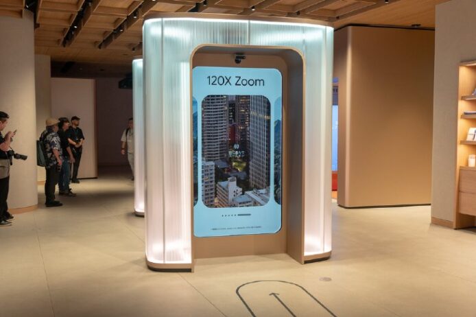 Google Store 表參道展示120X Zoom手機.