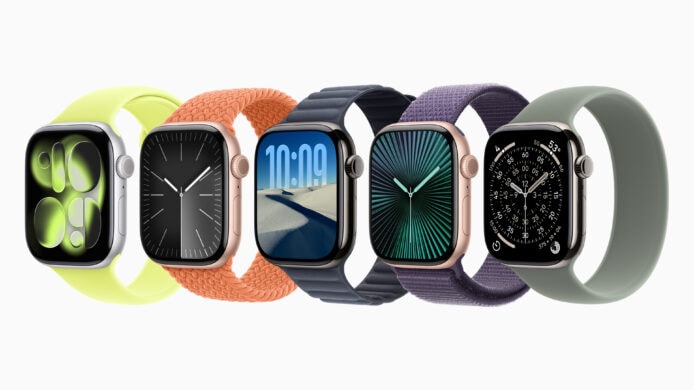 多款Apple Watch展示不同款式與顏色.