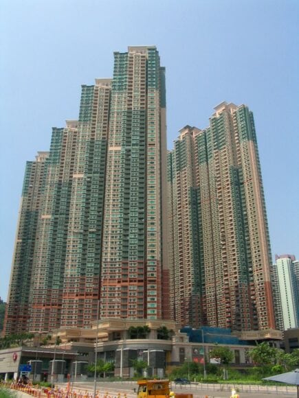 香港高樓大廈群景觀.