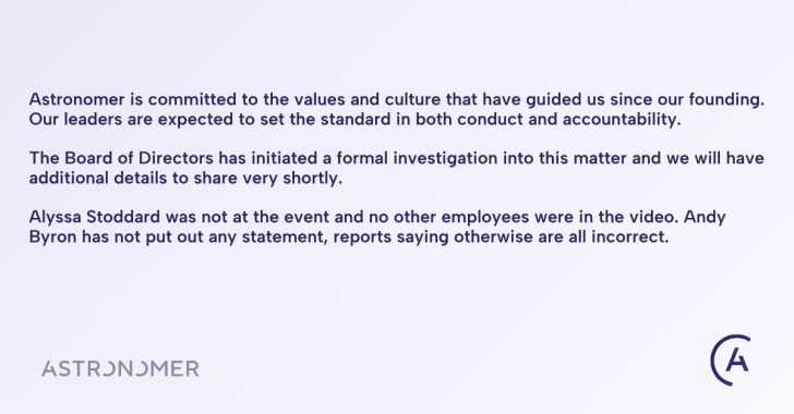 Andy Byron & Kristin Cabot have been put on leave, with Astronomer board launching a former investigation following the scandal