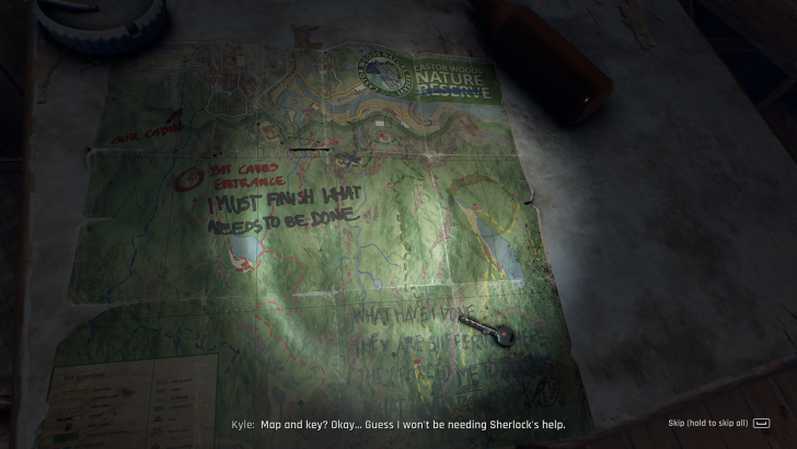Map of Castor Woods Nature Reserve with key and notes on a table.