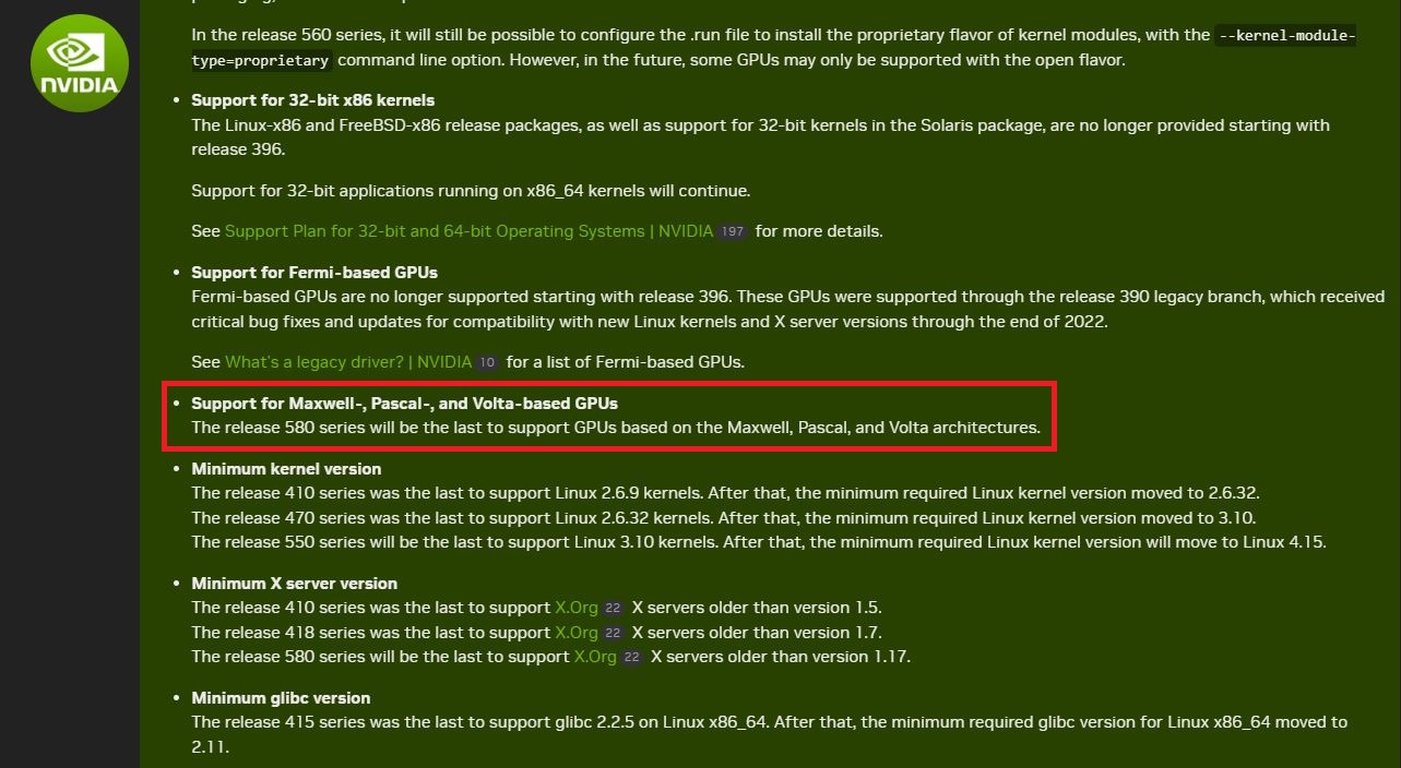NVIDIA Driver 580 series