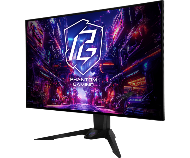 Gaming monitor displaying futuristic Phantom Gaming graphics for immersive gaming experience.