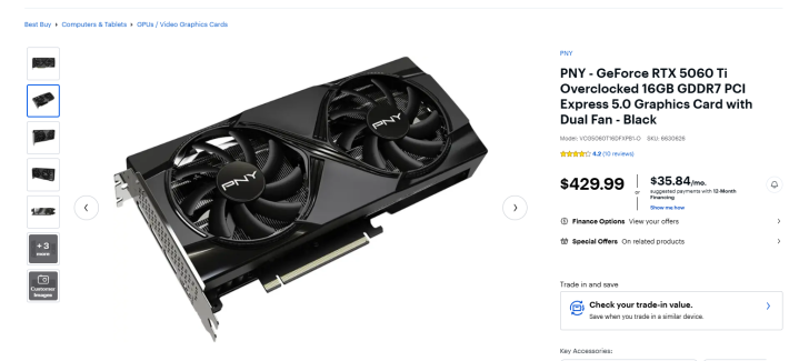 PNY RTX 5060 Ti 16 GB Best Buy