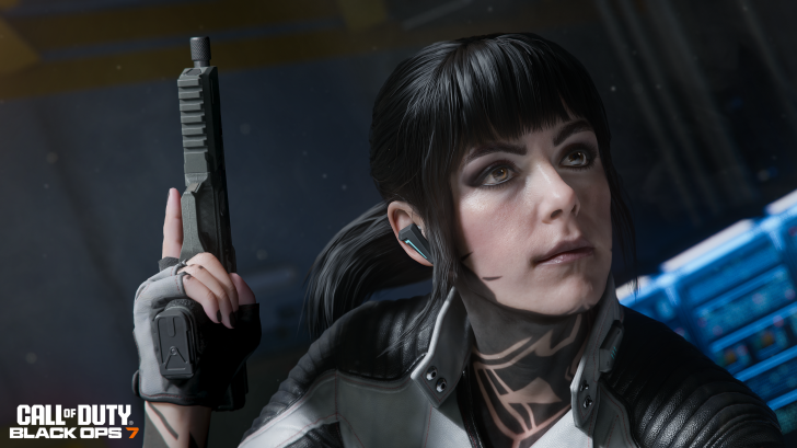 Female character with a gun in Call of Duty Black Ops 7 game setting