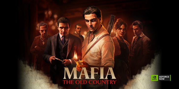 Bold characters in Mafia: The Old Country promo, conveying mystery and intrigue.