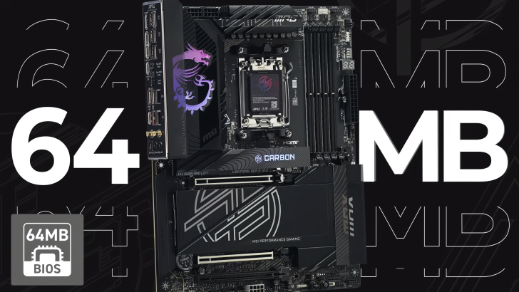Gaming motherboard MSI MPG with 64MB BIOS capacity, emphasizing high performance and design.
