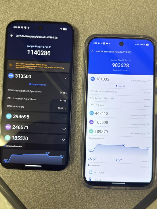 Pixel 10 Pro XL's Tensor G5 AnTuTu leak