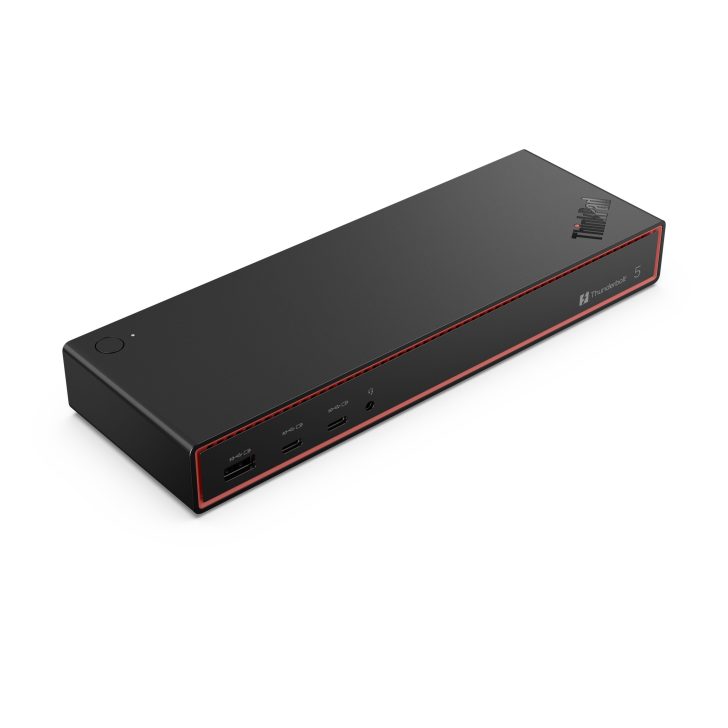 Lenovo ThinkPad Thunderbolt 5 docking station with multiple ports.