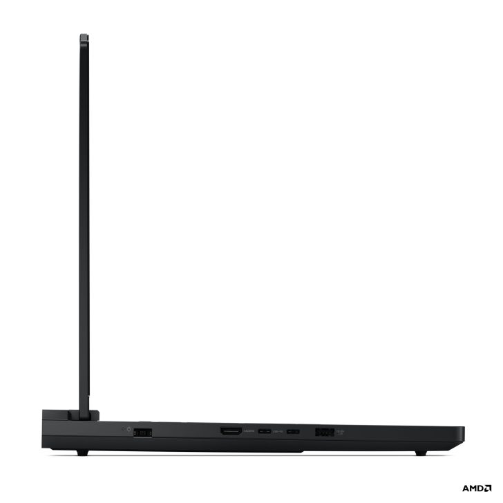 AMD laptop side view with logo.
