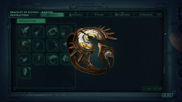 Bracelet of Ecstasy displayed on a game inventory screen.