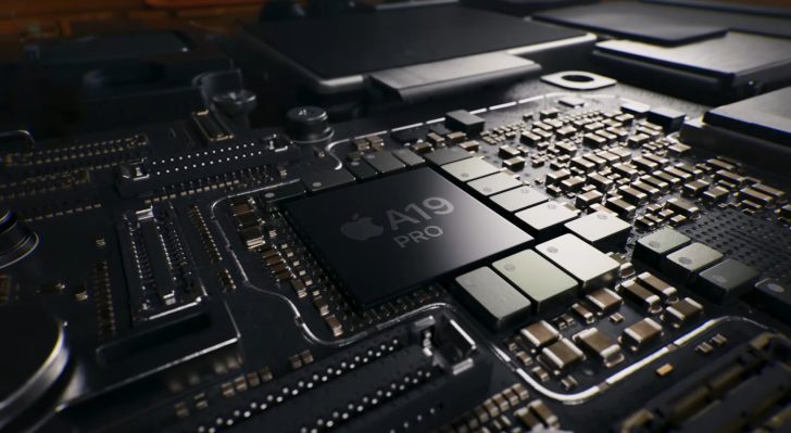 Apple A19 Pro chip on circuit board.