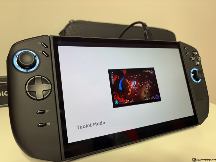 AOKZOE gaming handheld showing Tablet Mode on its screen.