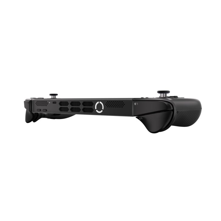 AOKZOE gaming handheld side view with ports and ventilation featured.