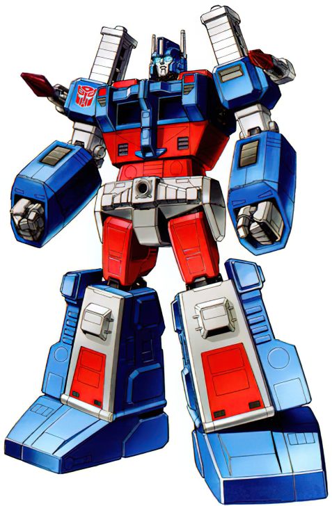 Transformers character Ultra Magnus standing with Autobot insignia visible.