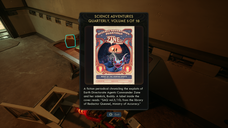 Science Adventures Quarterly comic displayed on a digital screen with the title Night of the Vampire Sprats.