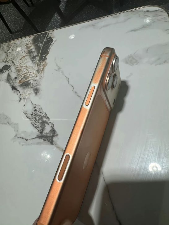 The Cosmic Orange paint job of an iPhone 17 Pro Max started coming off using wet wipes