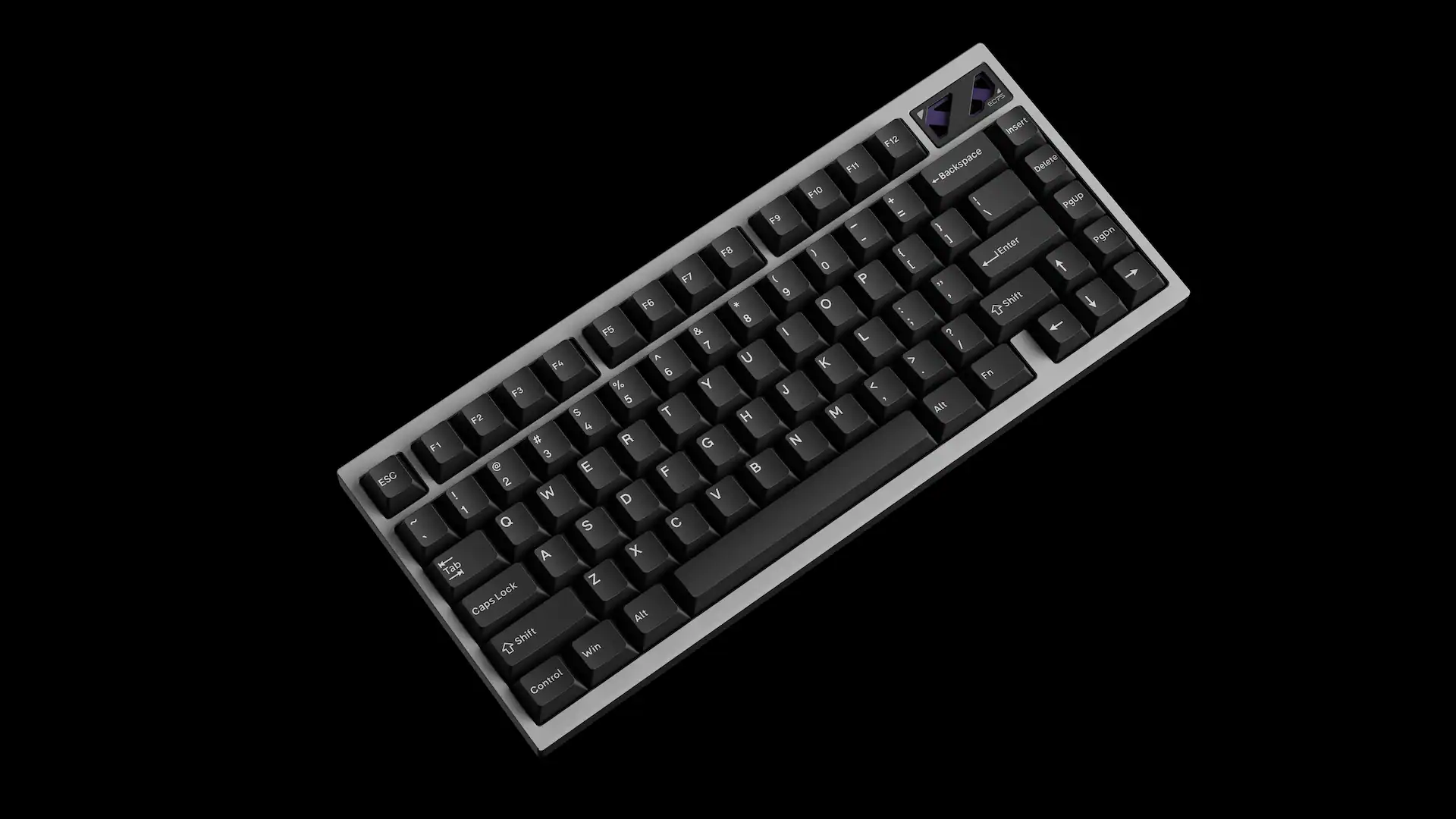 A mechanical gaming keyboard with an unbranded design and black keycaps, featuring an extra key labeled 'Backspace' in place of the typical Escape key position.