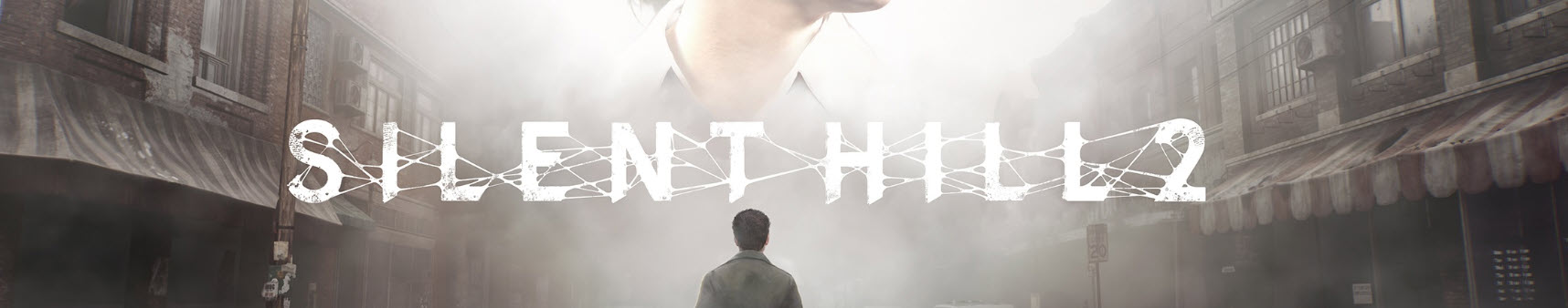 A lone figure stands on a foggy street under the title 'Silent Hill 2' written in distressed lettering.