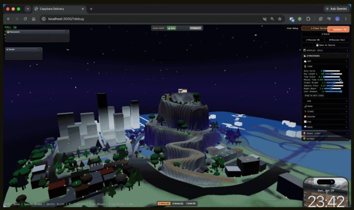 An iOS developer using vibe-coding to make a Capybara food delivery game using Claude Code
