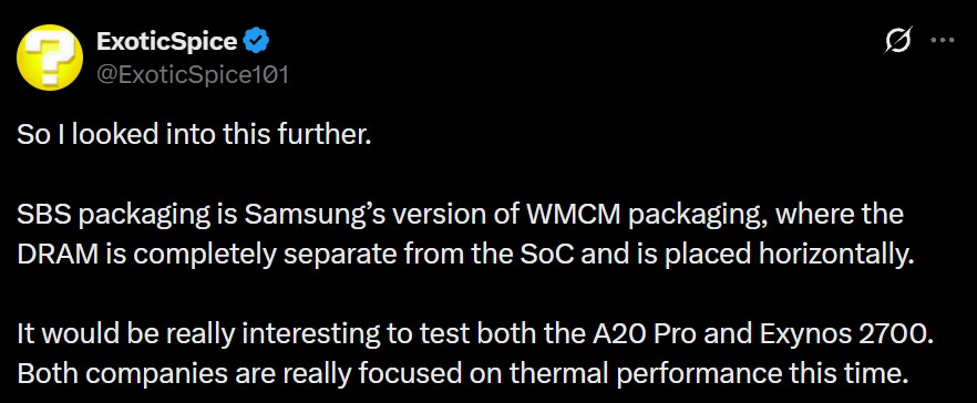 Exynos 2700 to double down on thermal performance