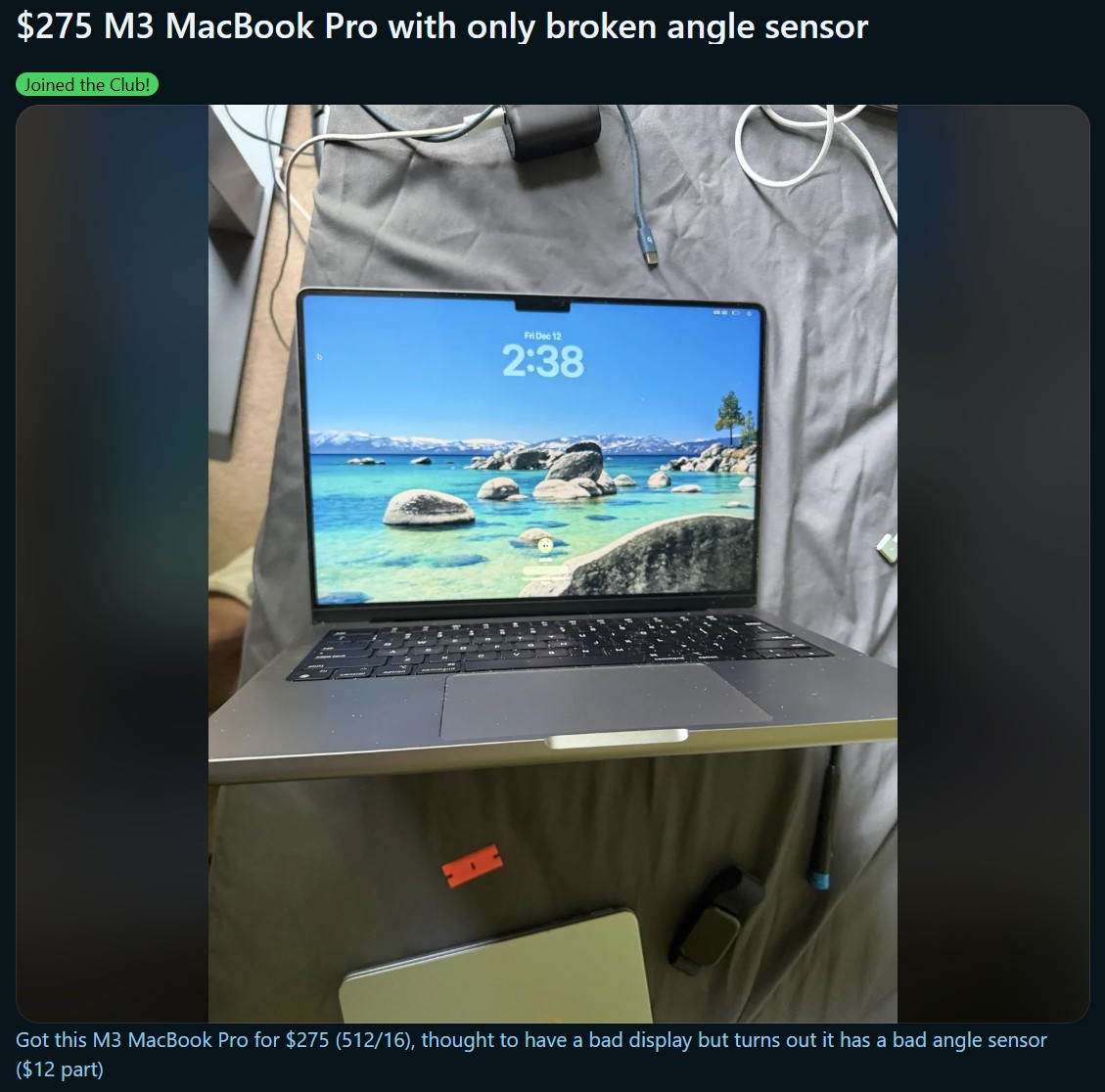 M3 MacBook Pro picked up for only $275