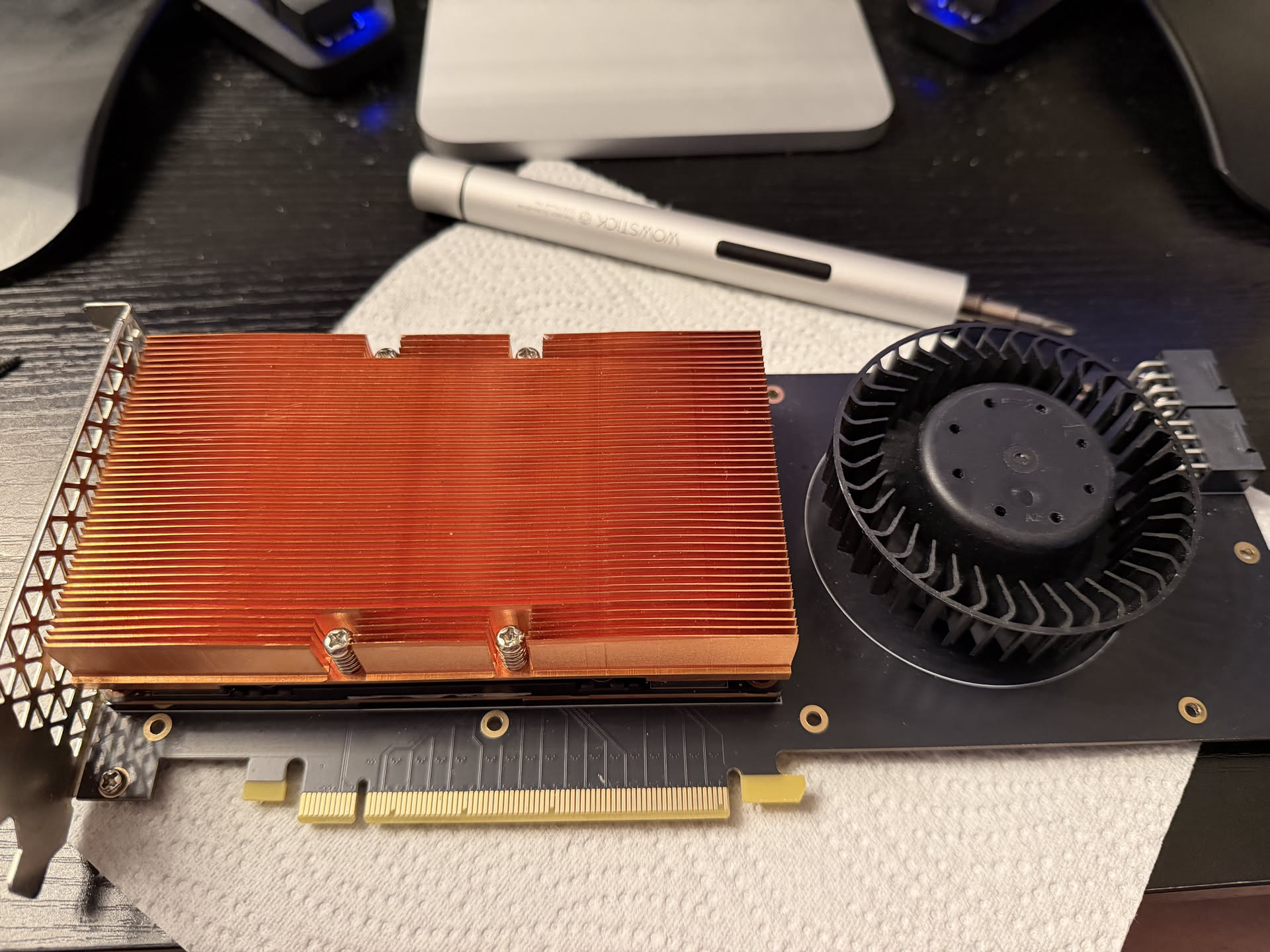 An NVIDIA Tesla V100 gets modded to a gaming PC to run LLMs and AAA games