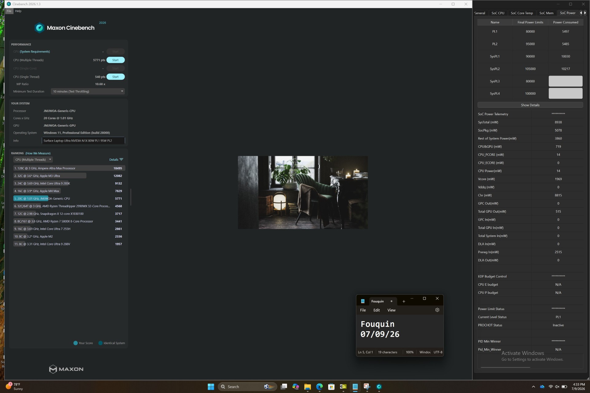 RTX Spark disappoints in Cinebench 2026 multi-core results