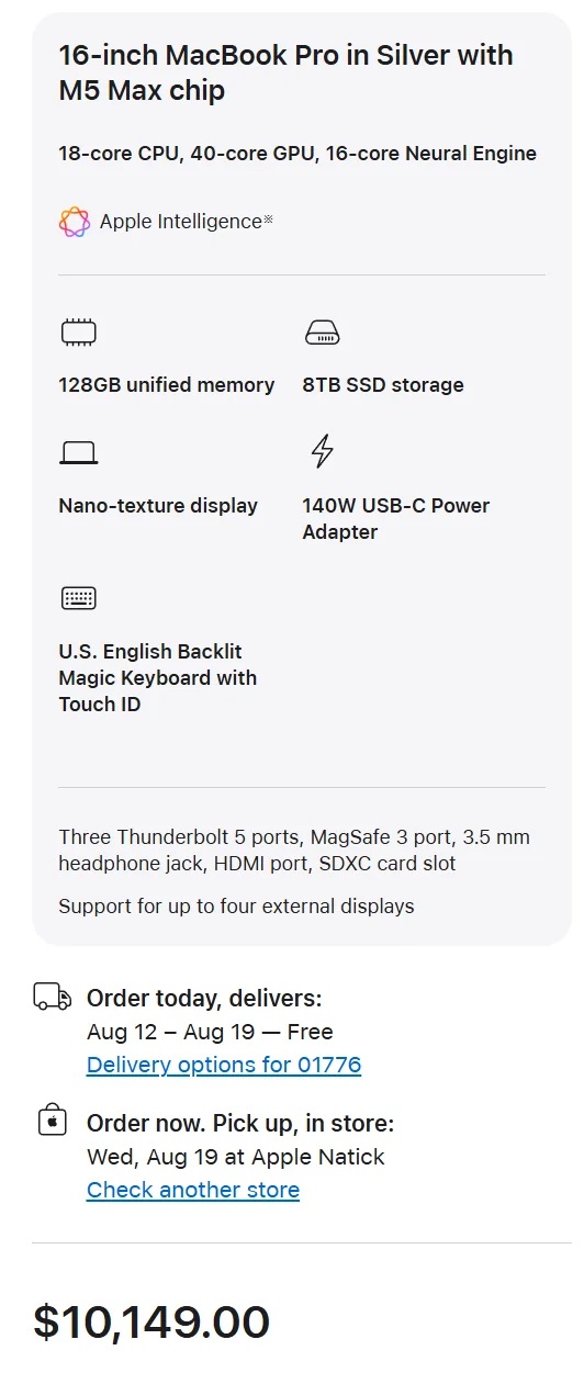 Price observer believes Apple introduced another $1,000 hike on the M5 Max MacBook Pro