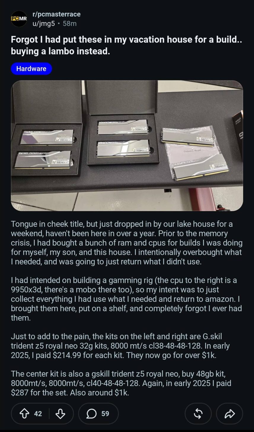 Three G.SKILL Trident Z5 Royal Neo RAM kits found by owner in a vacation home